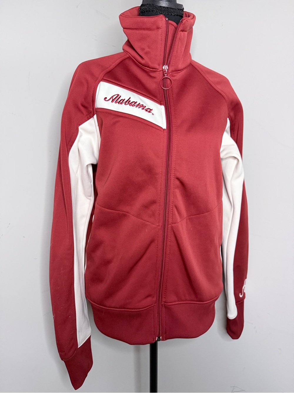 Columbia Alabama Crimson Tide Full Zip Colorblock Track Jacket Women L Red/White